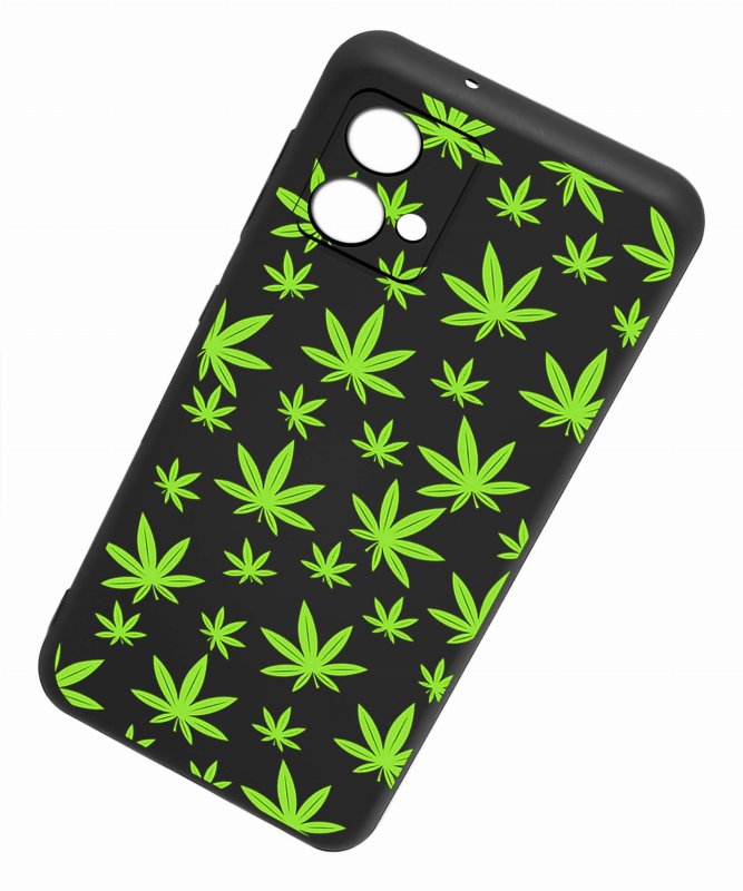 Etui do Motorola Moto G84 5G malowane wzór + szkło nakładka na plecki case liscie marycha konopia zioło