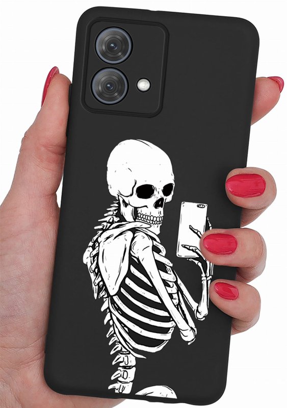 Etui do Motorola Moto G84 5G malowane wzór + szkło nakładka na plecki case szkielet kościotrup