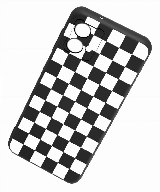 Etui do Motorola Moto G84 5G malowane wzór + szkło nakładka na plecki case szachownica kratka