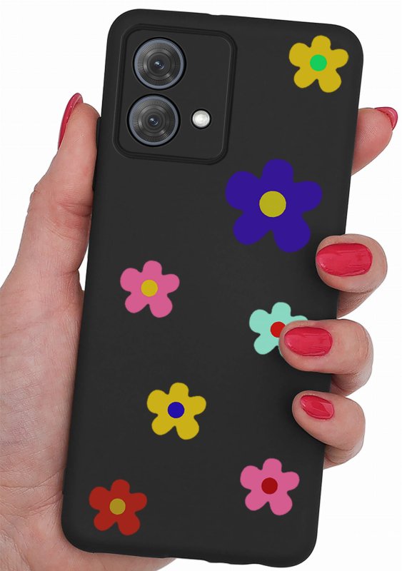 Etui do Motorola Moto G84 5G malowane wzór + szkło nakładka na plecki case kwiatki