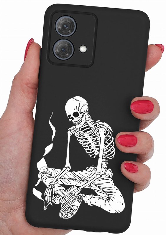 Etui do Motorola Moto G84 5G malowane wzór + szkło nakładka na plecki case szkielet kościotrup