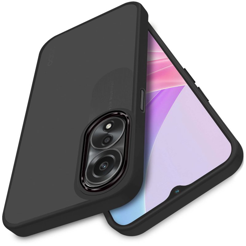 Etui do Oppo A78 5G / A58 5G matowe czarne + szkło nakładka na plecki case