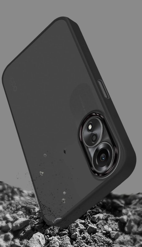 Etui do Oppo A78 5G / A58 5G matowe czarne + szkło nakładka na plecki case