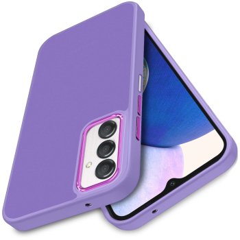 Etui do Samsung Galaxy A14 / A14 5G matowe fioletowe + szkło