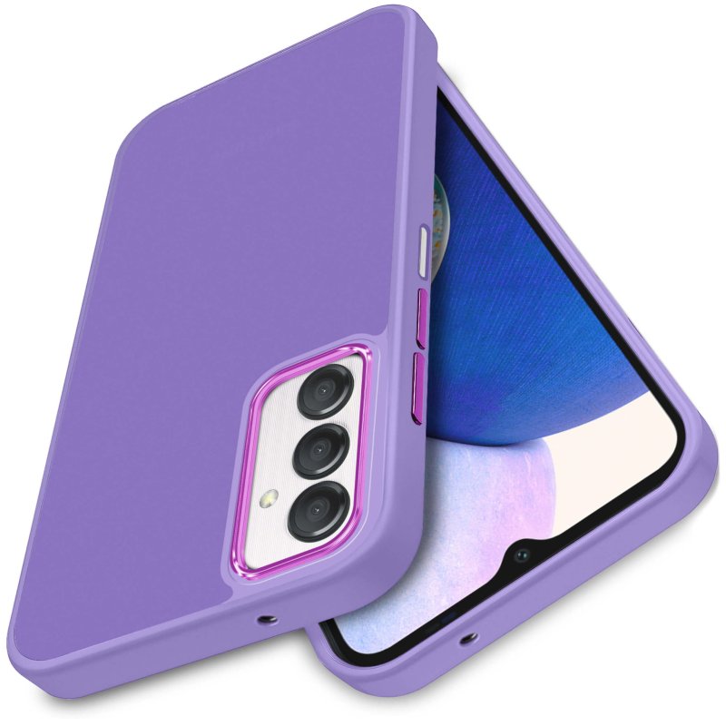 Etui do Samsung Galaxy A14 / A14 5G matowe fioletowe + szkło nakładka na plecki case