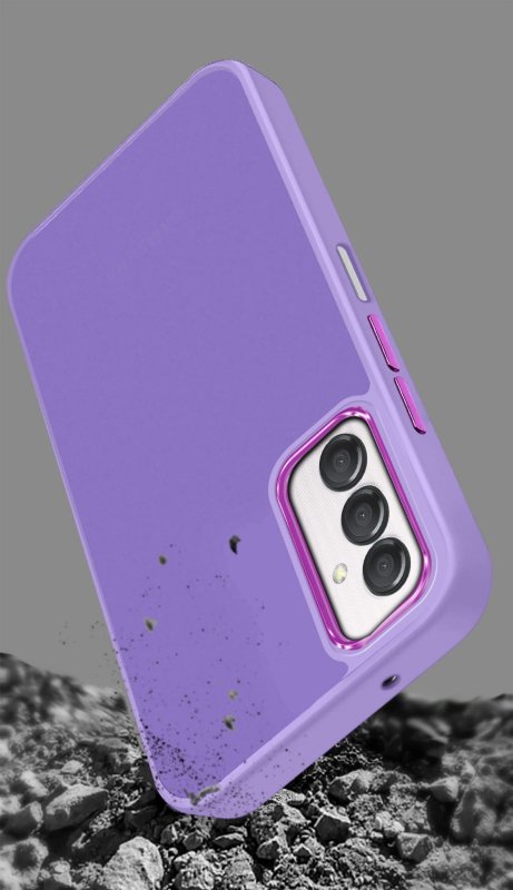 Etui do Samsung Galaxy A14 / A14 5G matowe fioletowe + szkło nakładka na plecki case