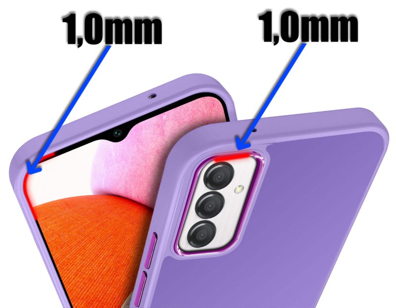 Etui do Samsung Galaxy A14 / A14 5G matowe fioletowe + szkło nakładka na plecki case