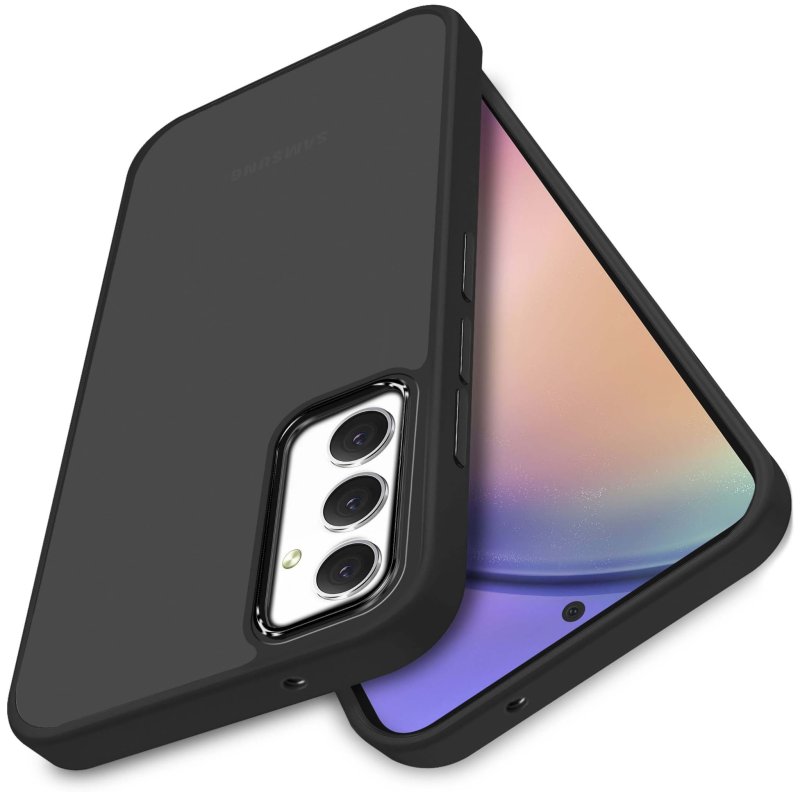 Etui do Samsung Galaxy A54 5G matowe czarne + szkło nakładka na plecki case