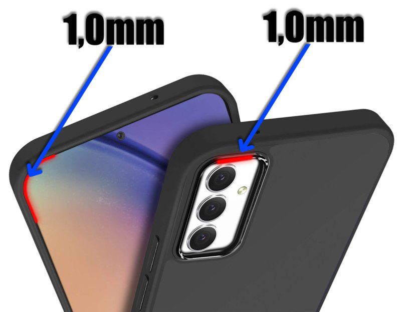 Etui do Samsung Galaxy A54 5G matowe czarne + szkło nakładka na plecki case
