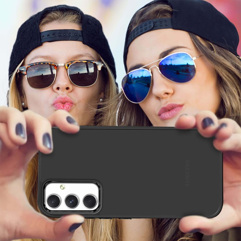 Etui do Samsung Galaxy A54 5G matowe czarne + szkło nakładka na plecki case