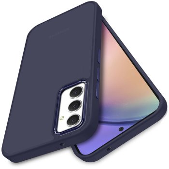 Etui do Samsung Galaxy A54 5G matowe granatowe + szkło