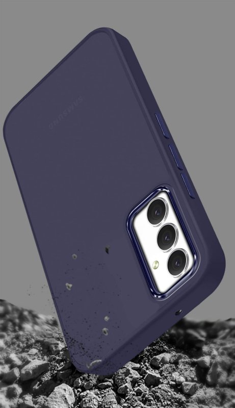 Etui do Samsung Galaxy A54 5G matowe granatowe + szkło nakładka na plecki case