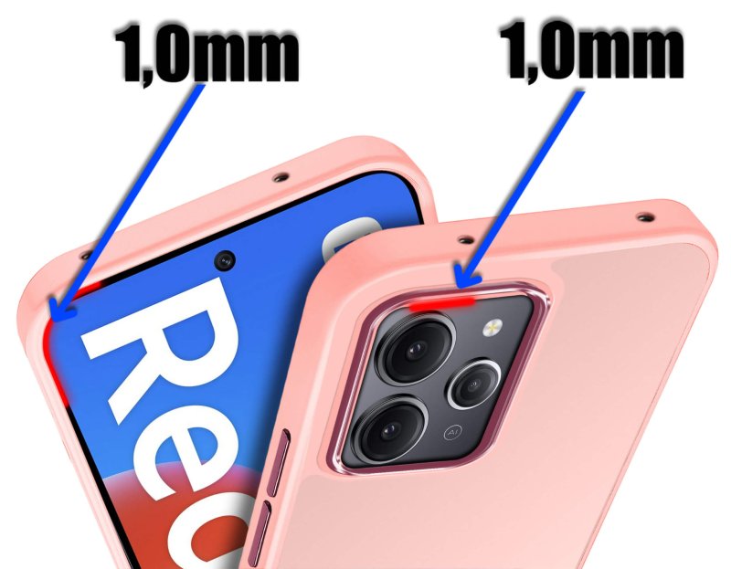 Etui do Xiaomi Redmi 12 4G różowe matowe + szkło nakładka ana plecki case