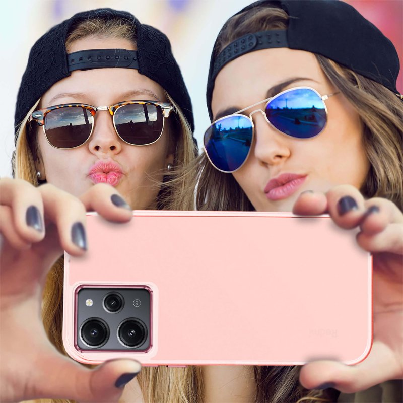 Etui do Xiaomi Redmi 12 4G różowe matowe + szkło nakładka ana plecki case