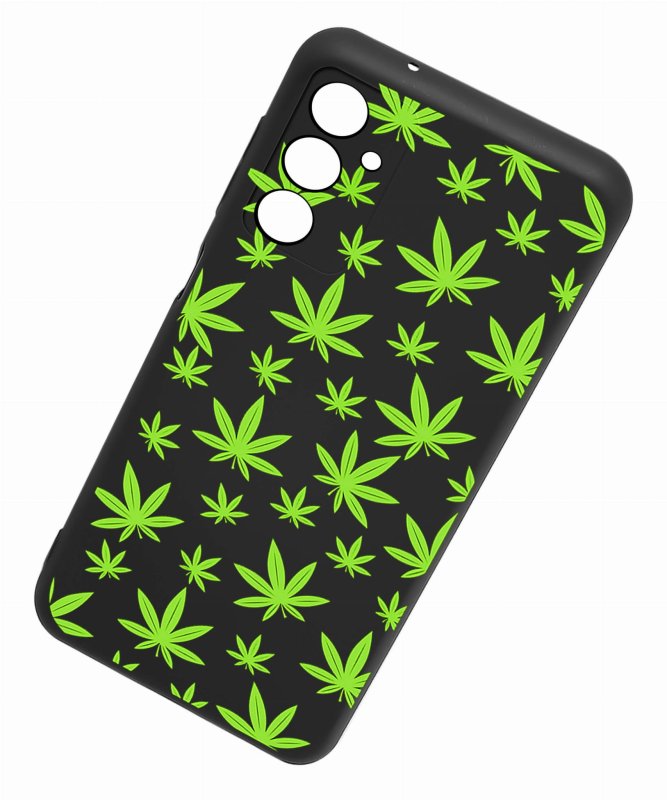 Etui do Samsung Galaxy A15 malowane wzór + szkło nakładka, na plecki, case,  liście, marycha, konopia, zioło
