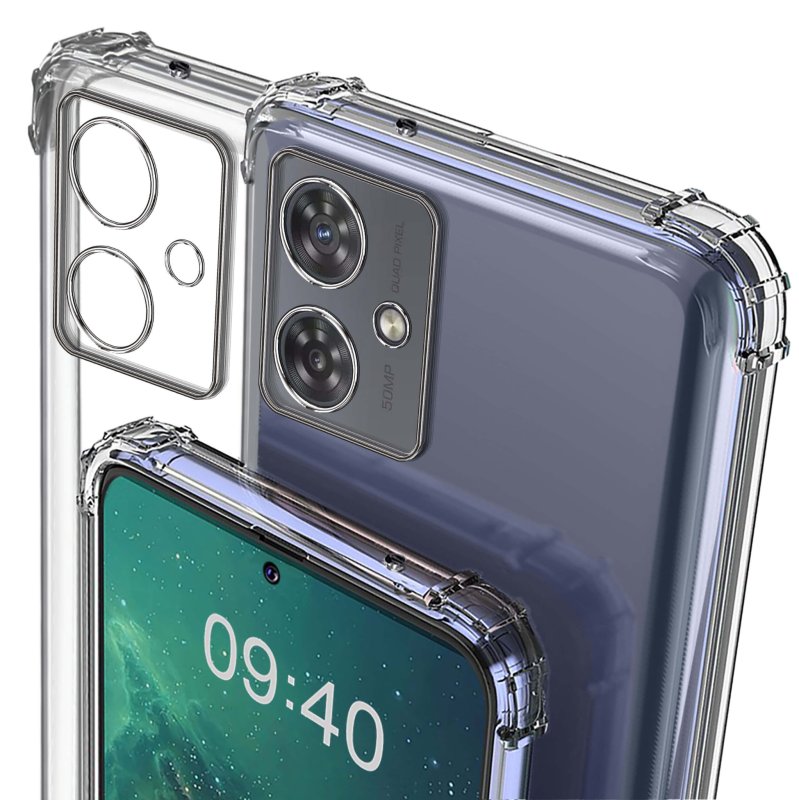 Etui do Motorola Moto G54 4G / G54 5G Power Edition przeźroczyste + szkło nakładka na plecki, case, ultra, anty shock