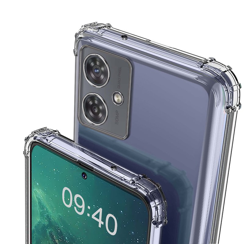 Etui do Motorola Moto G54 4G / G54 5G Power Edition przeźroczyste + szkło nakładka na plecki, case, ultra, anty shock