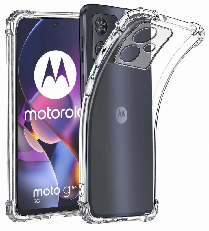 Etui do Motorola Moto G54 4G / G54 5G Power Edition przeźroczyste + szkło nakładka na plecki, case, ultra, anty shock
