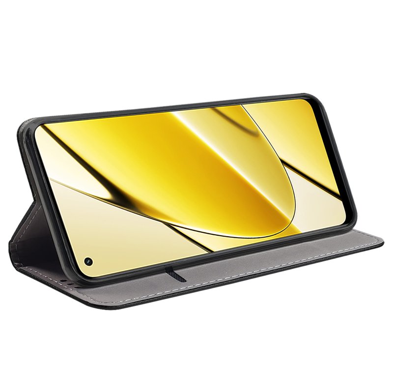 Etui do Realme 11 4G czarne zamykane + szkło pokrowiec kabura case z klapka smart