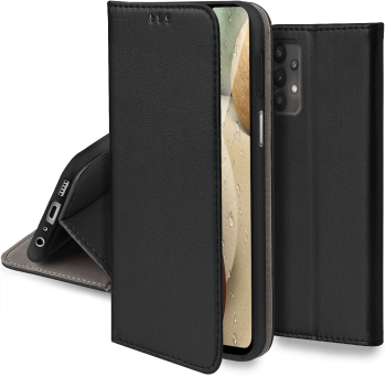 Etui do Samsung Galaxy A52 5G / A52s 5G czarne magnetyczne zamykane + szkło