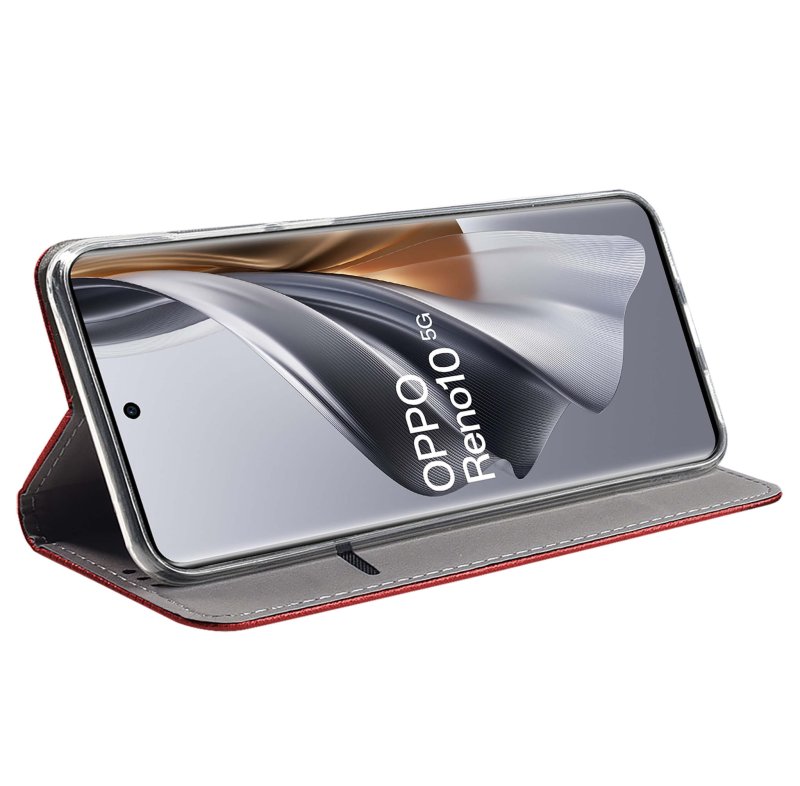 Etui do Oppo Reno 10 5G / 10 Pro 5G czerwone zamykane pokrowiec kabura case z klapka