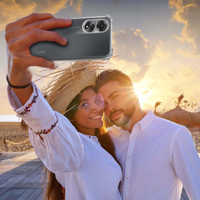 Etui do Oppo A78 5G / A58 5G przeźroczyste + szkło, nakładka, na plecki, case, ultra, anty shoch