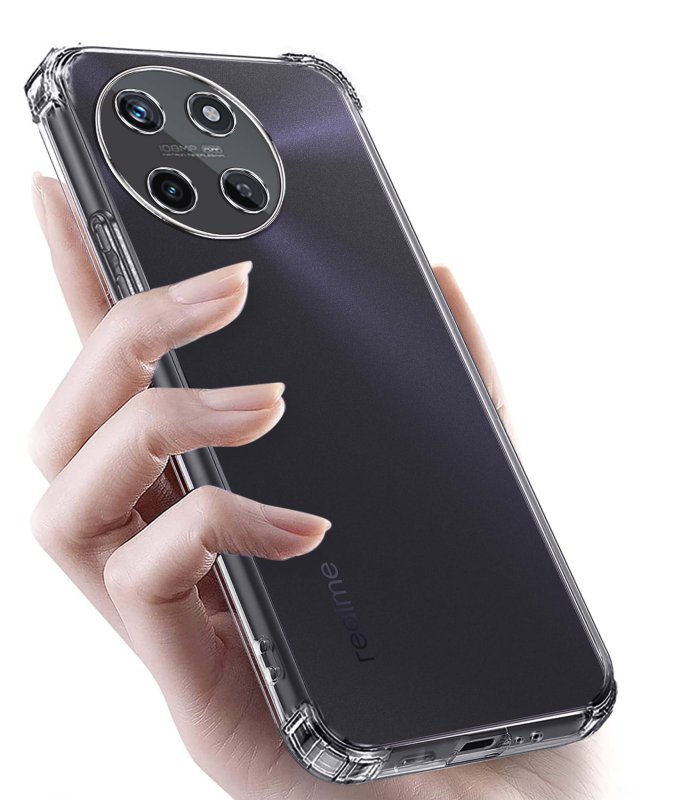 Etui do Realme 11 4G przeźroczyste + szkło nakładka, na plecki, case, ultra, anty shock