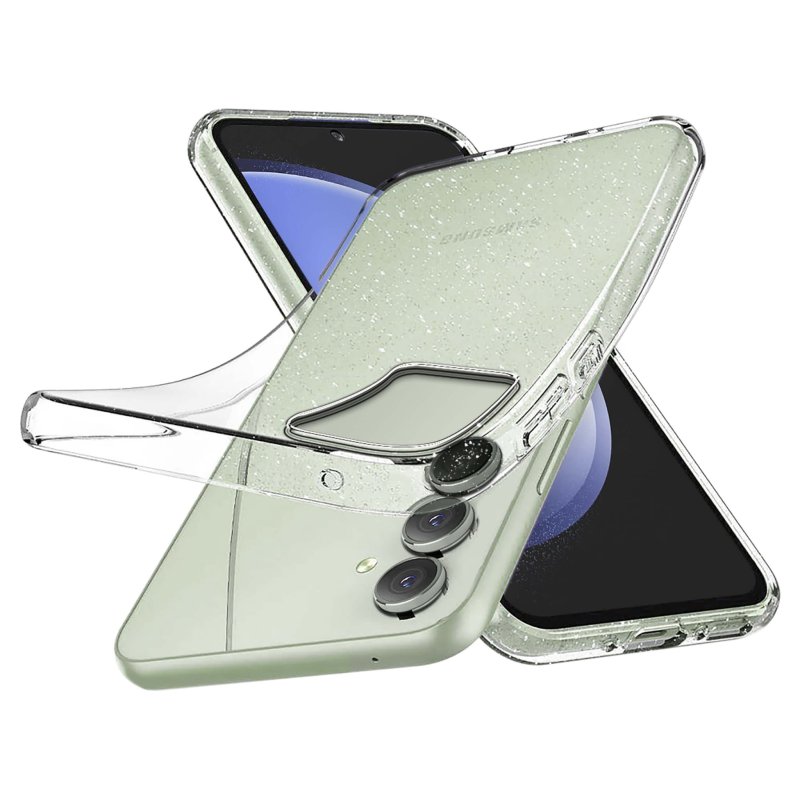 Etui do Samsung Galaxy S23 Fe bezbarwne z brokatem + szkło nakładka, na plecki, case, shine