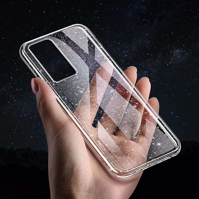 Etui do Samsung Galaxy S23 Fe bezbarwne z brokatem + szkło nakładka, na plecki, case, shine