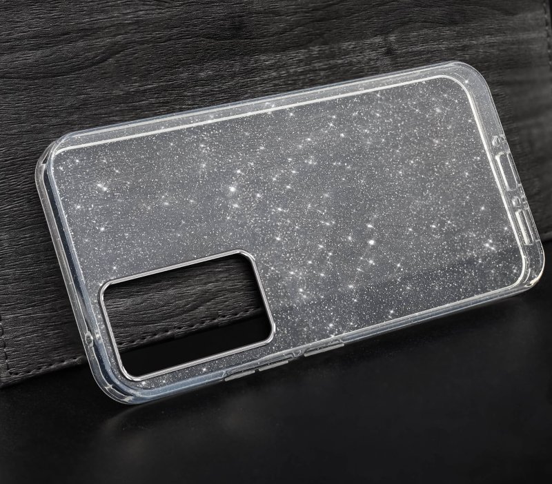 Etui do Samsung Galaxy S23 Fe bezbarwne z brokatem + szkło nakładka, na plecki, case, shine