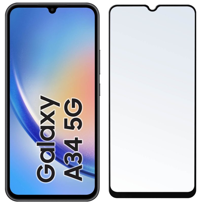 Szkło hartowane 5D do Samsung Galaxy A34 5G na cały ekran, szybka, szkiełko, ochrona, wyświetlacz, zabezpieczenie
