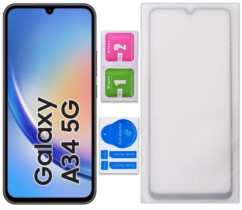 Szkło hartowane 5D do Samsung Galaxy A34 5G na cały ekran, szybka, szkiełko, ochrona, wyświetlacz, zabezpieczenie