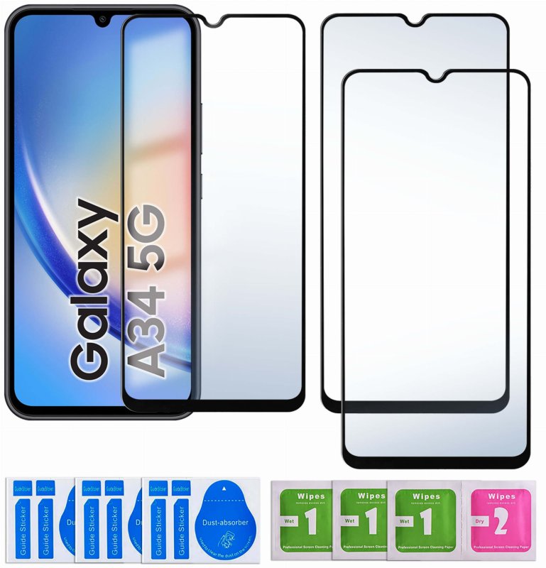 Szkło hartowane 5D do Samsung Galaxy A34 5G na cały ekran, szybka, szkiełko, ochrona, wyświetlacz, zabezpieczenie