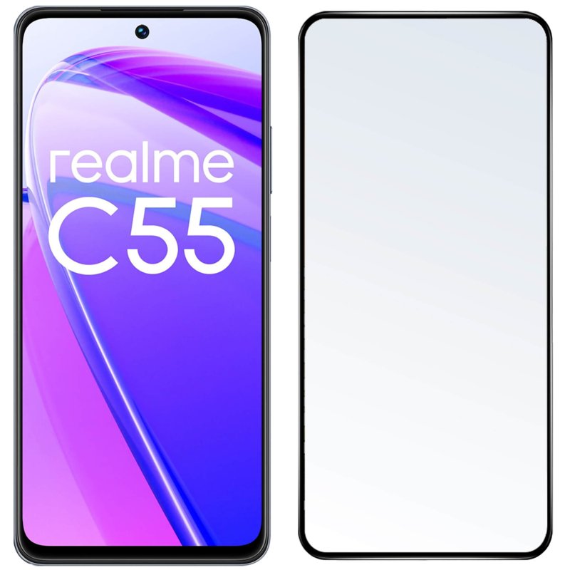 Szkło hartowane 5D do Realme C55 na cały ekran, szybka, szkiełko, ochrona, ekran, wyświetlacz, zabezpieczenie