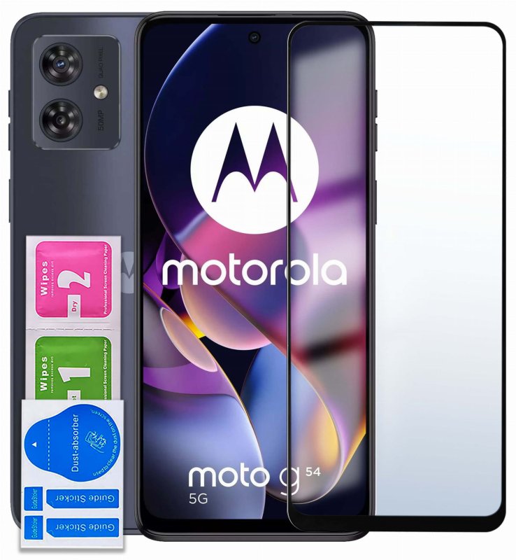 Szkło hartowane 5D do Motorola Moto G54 5G / G54 Power Edition na cały ekran, szybka, szkiełko, ochrona, wyświetlacz, zabezpieczenie