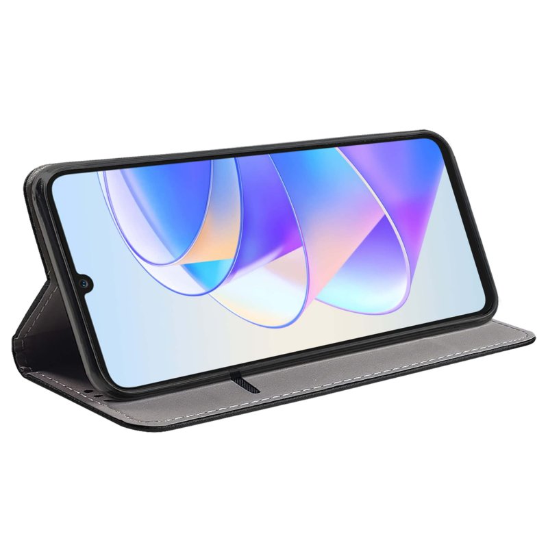 Etui do Honor X7A czarne zamykane + szkło, pokrowiec, kabura, case, z klapka, smart