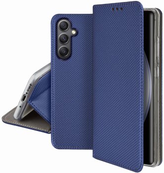Etui do Samsung Galaxy S23 Fe granatowe zamykane + szkło
