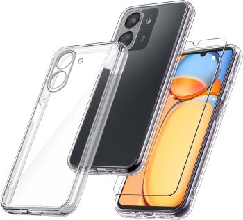 Etui do Xiaomi Redmi 13C bezbarwne wzmacniane + szkło