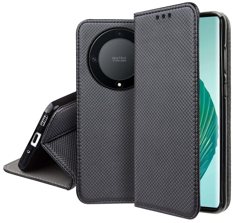 Etui do Honor Magic5 Lite czarne zamykane, pokrowiec, kabura, z klapka, case, smart