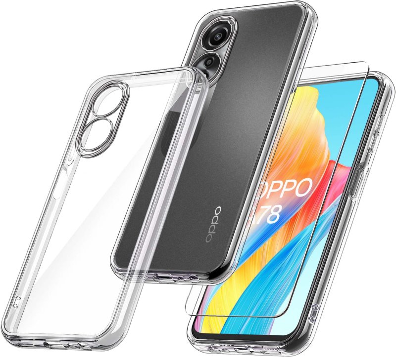 Etui do Oppo A78 4G bezbarwne wzmacniane + szkło, nakładka, na plecki, case, ultra
