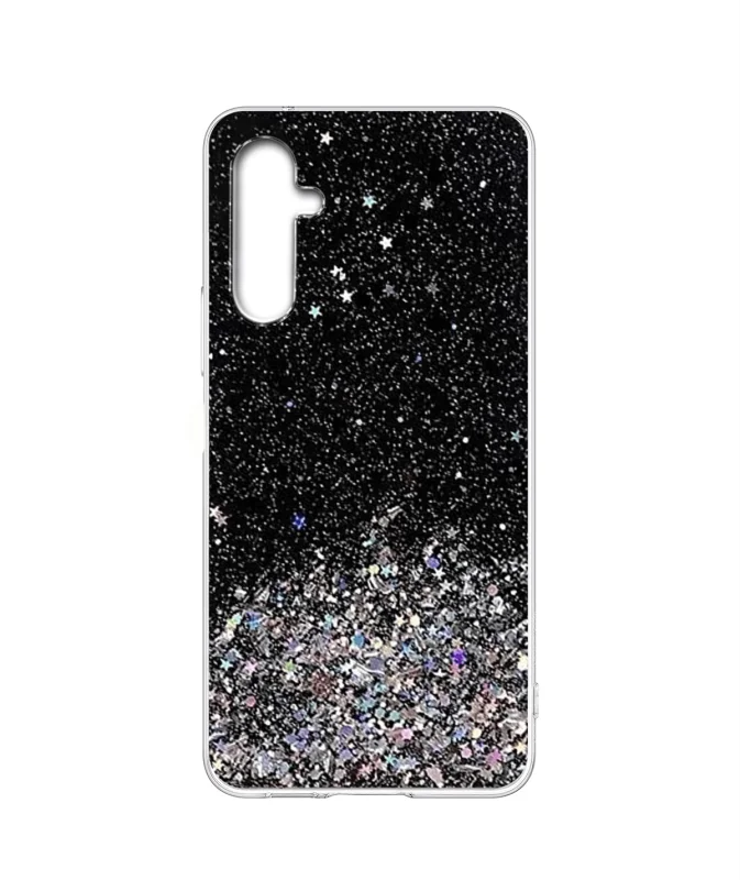 Etui do Samsung Galaxy M34 5G brokat czarne + szkło, nakładka, na plecki, case, star glitter
