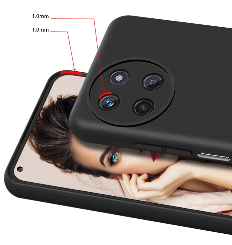 Etui do Realme 11 4G czarne silikonowe + szkło, nakładka, na plecki, case, silicone