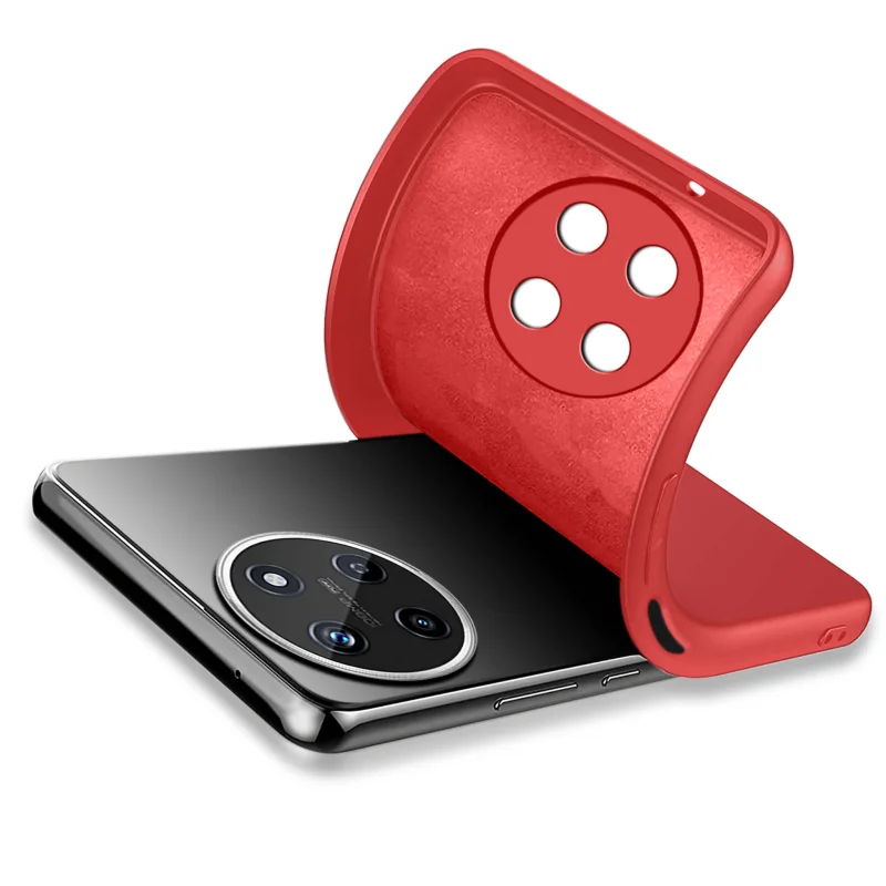 Etui do Realme 11 4G czerwone silikonowe + szkło, nakładka, na plecki, case, silicone