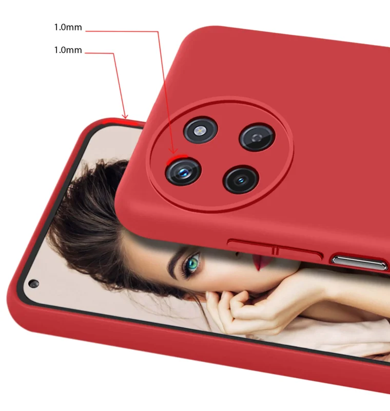 Etui do Realme 11 4G czerwone silikonowe + szkło, nakładka, na plecki, case, silicone