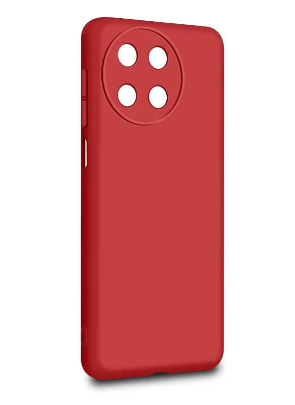 Etui do Realme 11 4G czerwone silikonowe + szkło, nakładka, na plecki, case, silicone