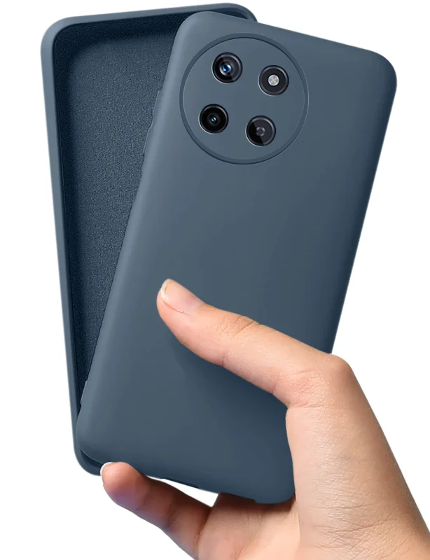 Etui do Realme 11 4G granatowe silikonowe + szkło, nakładka, na plecki, case, silicone