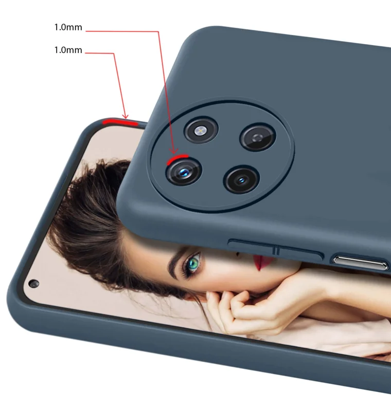 Etui do Realme 11 4G granatowe silikonowe + szkło, nakładka, na plecki, case, silicone
