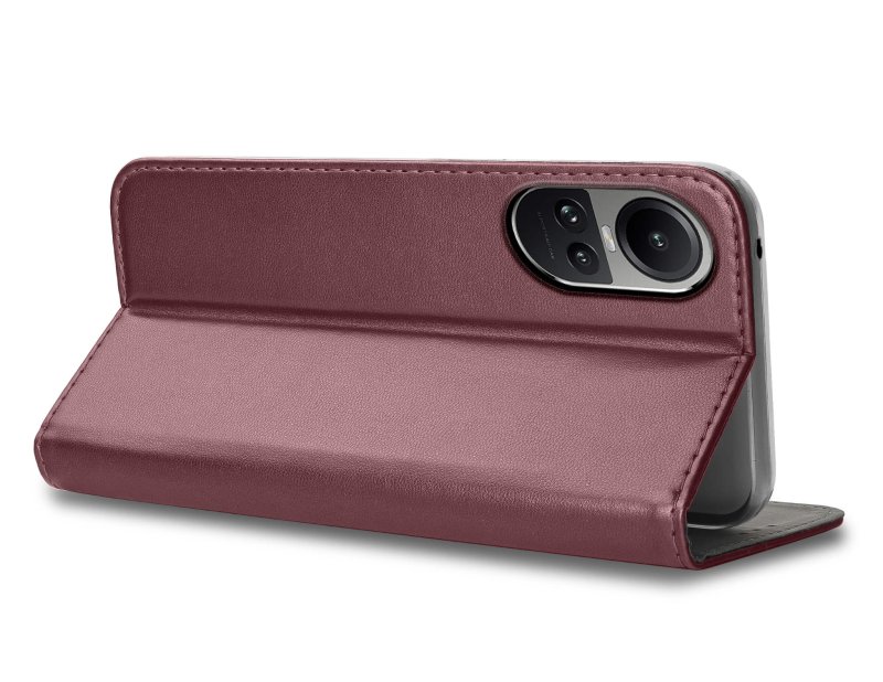 Etui do Oppo Reno 10 5G / 10 Pro 5G burgundowe magnetyczne zamykane, kabura, pokrowiec, case, z klapką