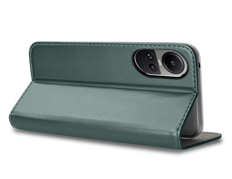 Etui do Oppo Reno 10 5G / 10 Pro 5G zielone magnetyczne zamykane, kabura, pokrowiec, case, z klapką