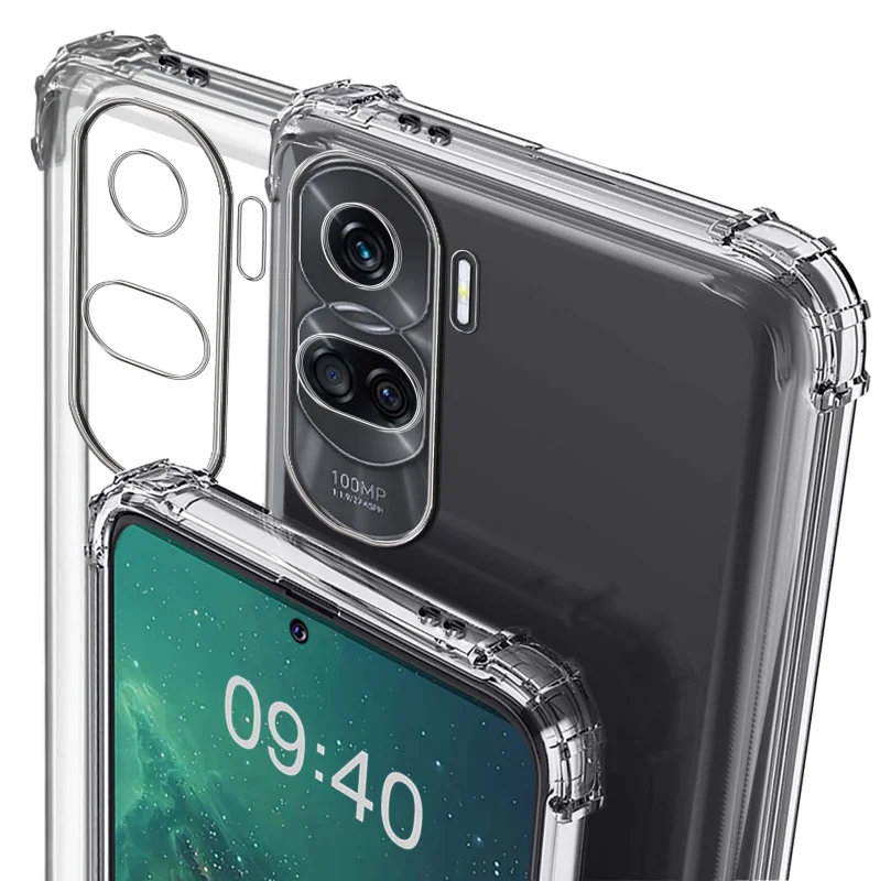 Etui do Honor 90 Lite 5G przeźroczyste + szkło, nakładka, na plecki, case, anty shock, ultra
